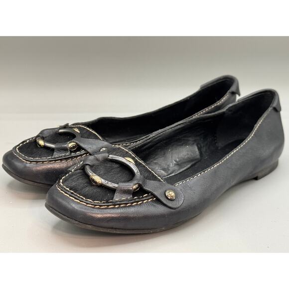 B Makowsky Black Slip On Ballet Flats Shoes size 5 - Picture 1 of 7
